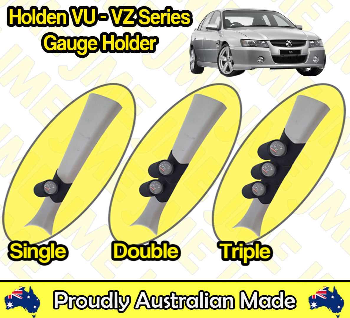 Gauge Holder for Holden VU/VX/VY/VZ/WH/WK/WL Commodore – A-Pillar Pod for 52mm & 60mm Gauges (1999–2007)